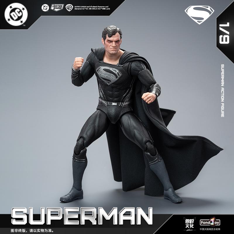 1/9 Fondjoy Black Superman-Val-Zod 2.0 Series Dc Action Figures Assemble Model Desktop Decoration Ornaments Collectible Gifts