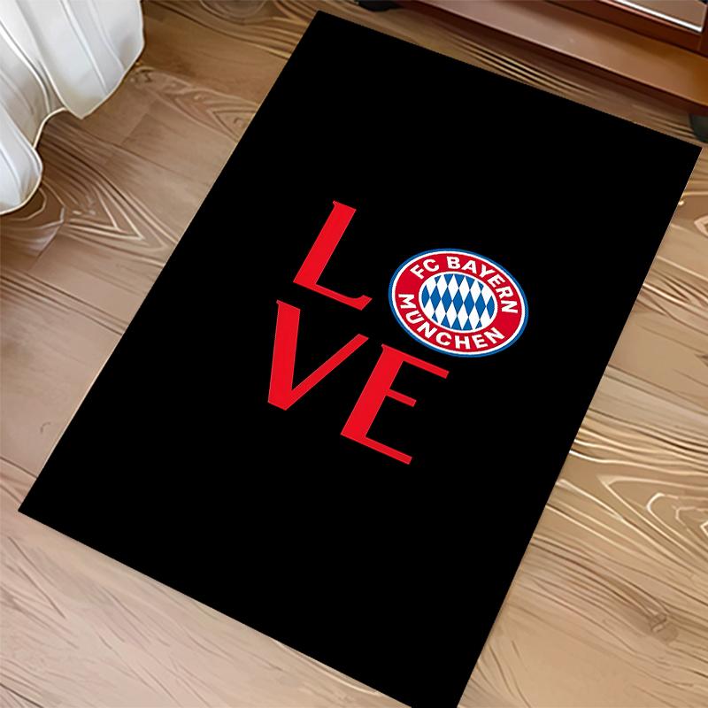 1pc FC Bayern München logo Print Area Rug - Soft,Washable Non-Slip Indoor Mat for Office Chairs,Living Room,Home Office Decorative Rug