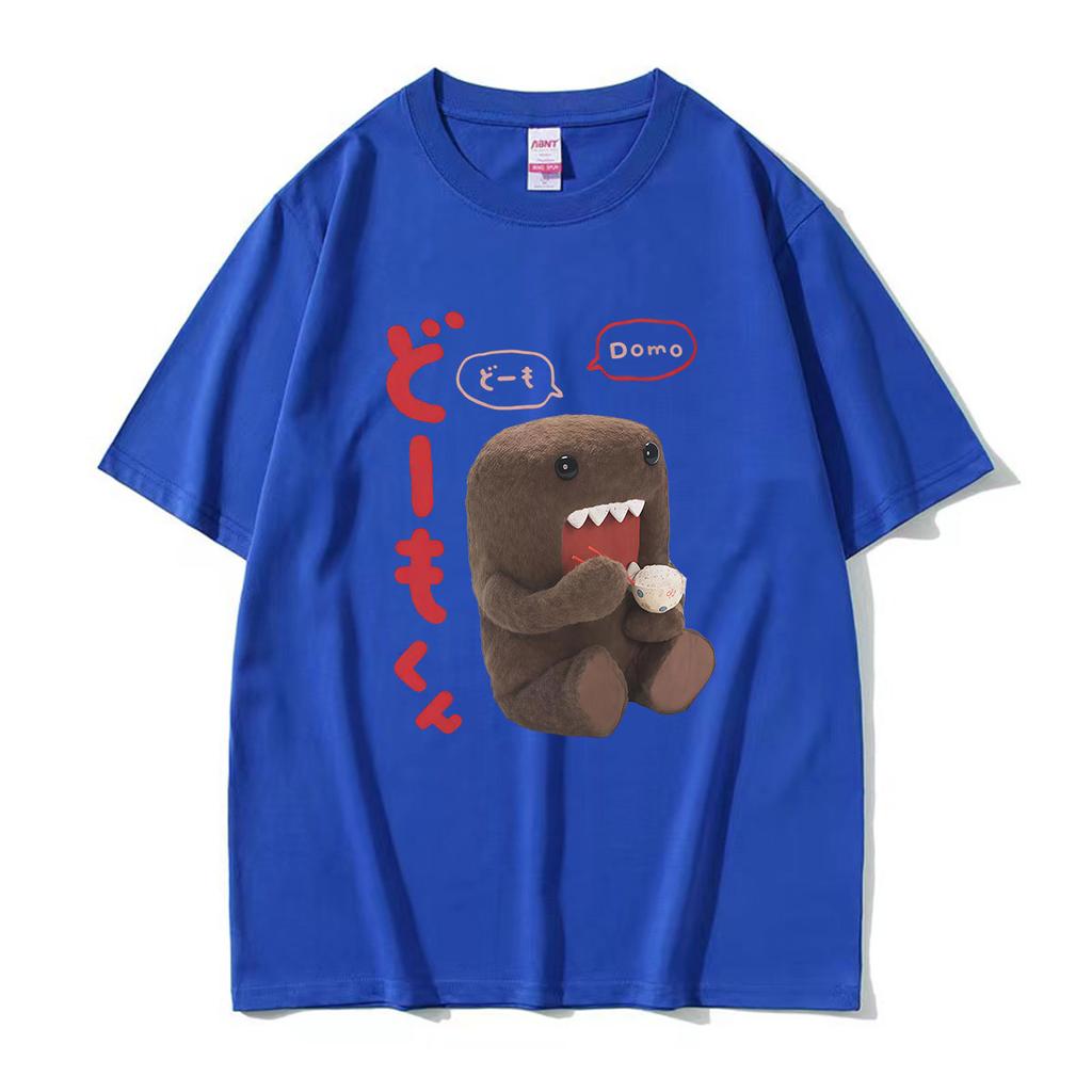 Japanese Domo Funny Meme T Shirt Unisex Unisex Vintage Harajuku Fashion Tshirts Casual 100 Cotton Short Sleeve Tshirt Streetwear