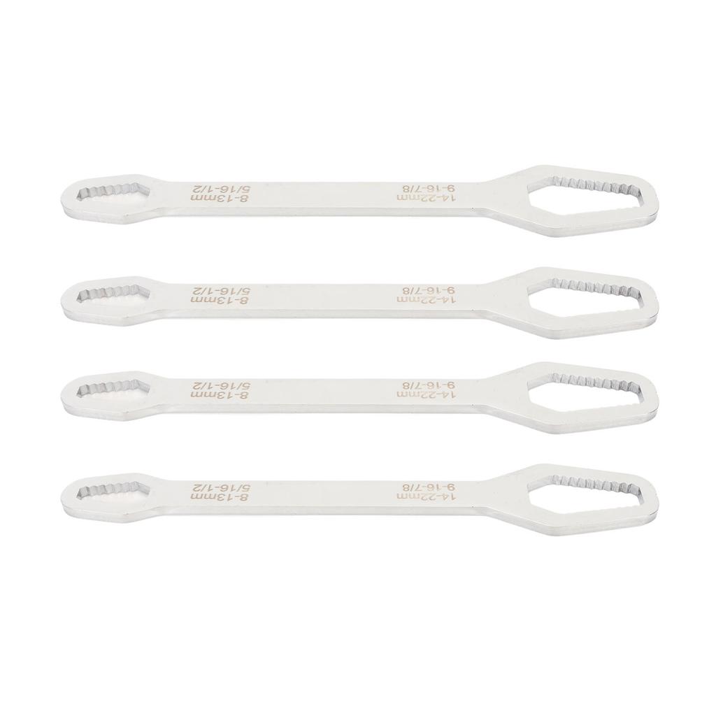 4pcs Double Ended Self Tightening Wrench Multifunctional 60HRC High Hardness 8 To 22mm Spanner