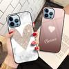 Роскошный чехол для телефона Iphone 14 13 11 12 Pro Max Mini Xs Xr X 7 8 6s Plus Se 2022, задняя крышка из закаленного стекла с сердечком любви