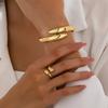 Трендовый Дизайн Ювелирных Изделий Геометрическое Изогнутое Кольцо Фаланговое Кольцо Преувеличенное Открытое Браслет Кольцо