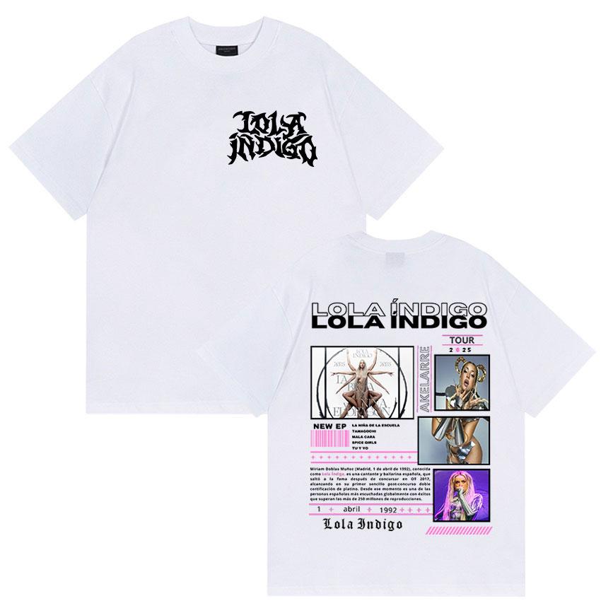 Singer Lola Tour Indigo Merch Graphic Tshirt Unisex Women Retro Fashion Harajuku T Shirts Tops  Cotton Short Sleeve Tees