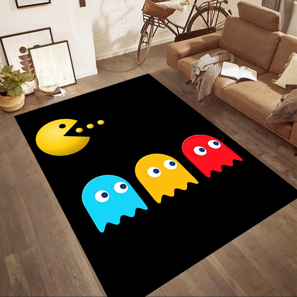 Pac-man Adventure Square rugs are a great choice for living rooms, bedrooms, home décor, and as gifts.