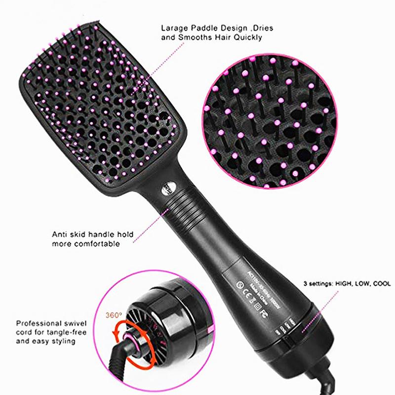 One Step Hair Comb Negative Ion Hair Dryer Brush Curling Straight Wet And Dry Straight Curler Air Comb