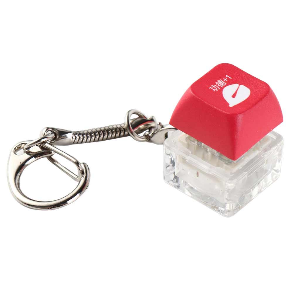 LED Fingertip Button Keychain ABS Keyboard Button Button Decompression Keychain Red Removable Keyboard Button Decompression