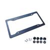 1/2PCS Black Carbon Fiber Pattern ABS License Plate Frame Fiber Black Auto Tag Holder TAG Cover for Front Rear Car Accessories License Plate Covers