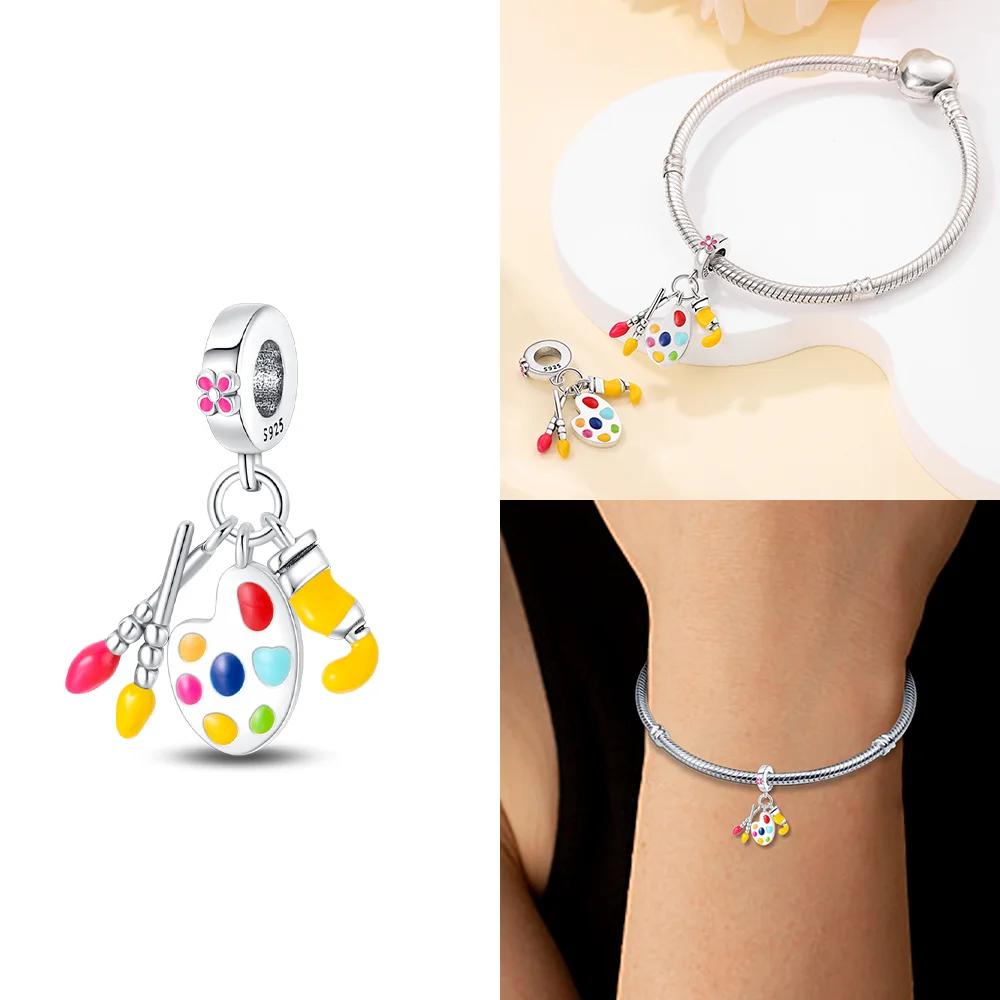 Элегантная медная оригинального цвета масляная живопись доска восковые мелки бусины подходят шармы для браслетов женские украшения DIY аксессуар подарок