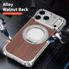 Walnut Wood Aromatherapy Cooling Phone Case Metal Frame Magnetic Shockproof IPhone 17 Pro Max 16 15 14