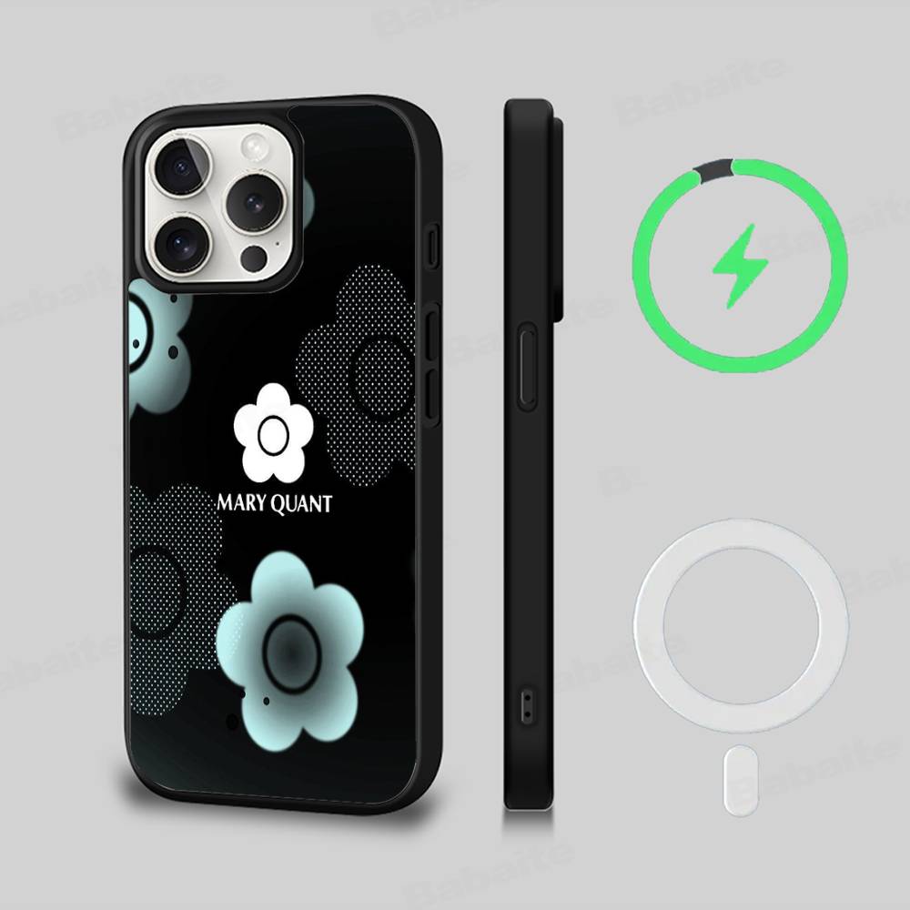 Модный Чехол для Телефона M-Mary-Q-Quants Для iPhone 17 Air 16 15 14 13 12 11 Pro Max Plus Для Беспроводной Зарядки Magsafe Cover
