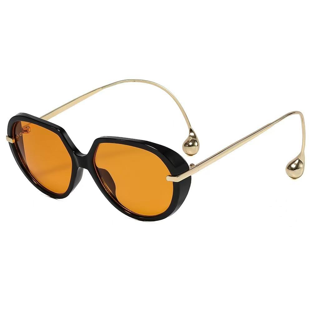 European and American fashion square round frame high-end sunglasses, male and female temperament versatile outdoor anti-ultraviolet trendy sunglasses