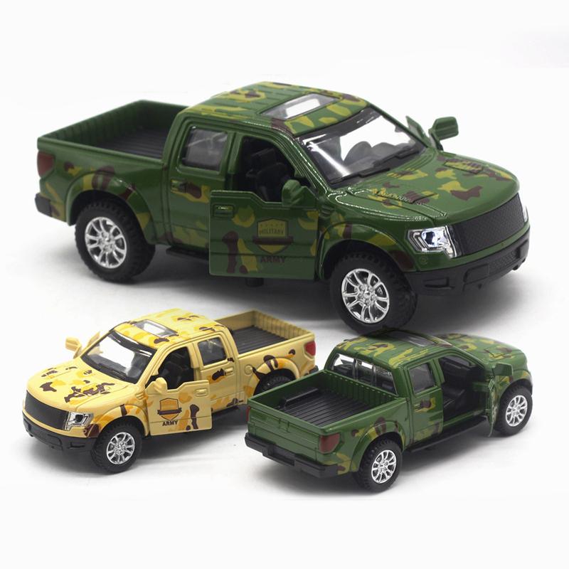 1/32 Toyota Pickup, игрушечная модель, может открывать двери, камуфляж, автомобиль, музыкальный свет, имитация автомобиля с откатным механизмом для детей, игрушки, подарки