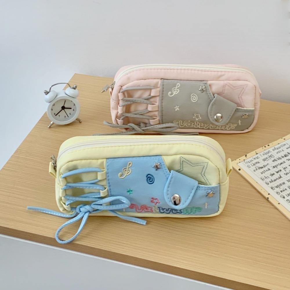 Large Capacity Korean Stationery Bag Desktop Storage Cartoon Pencil Bag Large Ins Pen Bag School