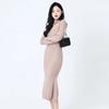 Elegant Women's Knit Dress Temperament Sexy Hollowed Out Knitted Dress Women's Design Sense of Niche Senior Sense Skirt Fall Winter New Outfits