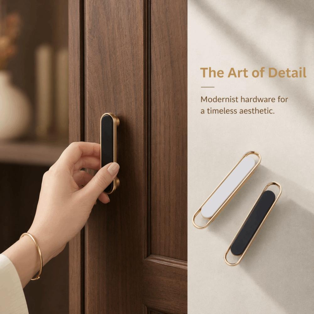 Nordic Style Drawer Cabinet Handle Matte Gold Furniture Hardware Simple Cabinet Door Knob
