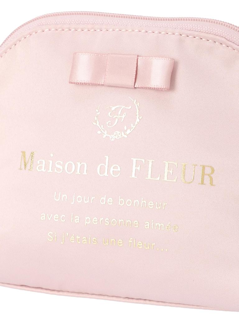 De Pouch Satin Ribbon Round Pouch 8A43FJJ0200 Grayish Pink [Maison Fleur] Women's