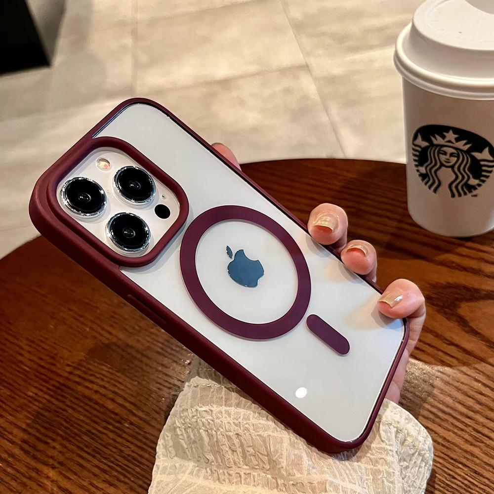 Роскошный прозрачный чехол для Magsafe для iPhone 16 15 14 13 12 11 Pro XS XR Max Mini Plus Чехлы-накладки для магнитной беспроводной зарядки