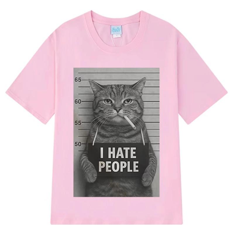 Summer Funny T-Shirts for Men's Short-Sleeved 100% Cotton Casual Harajuku Style Hip Hop Breathable Absorbent Durable Loose Fit