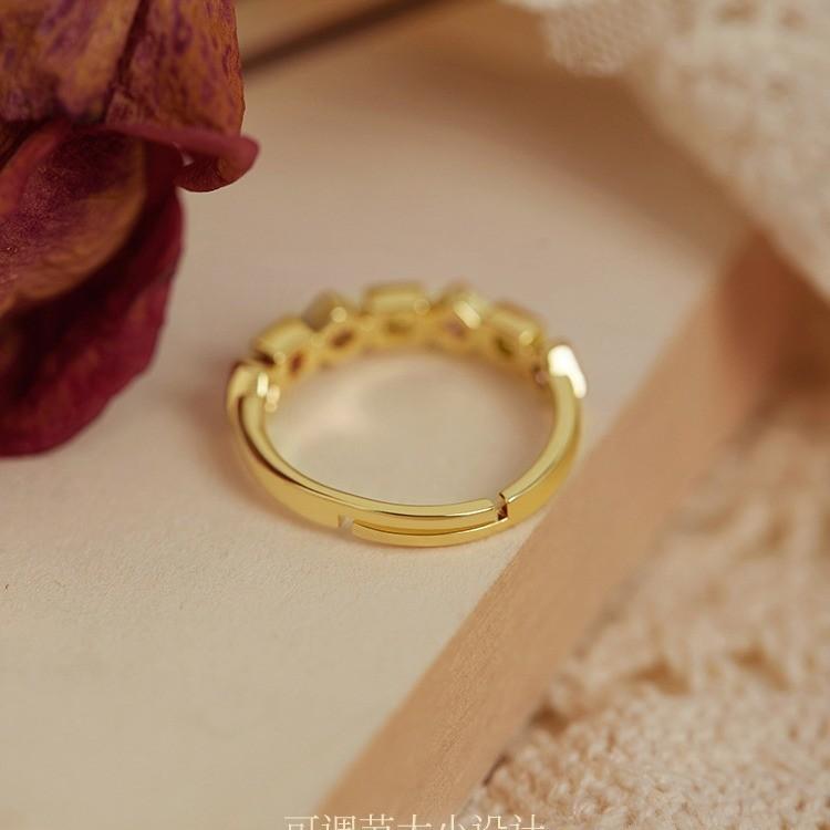 Шикарное Модное Медное Кольцо с Разноцветными Стразами для Женщин Уникальный Регулируемый Дизайн