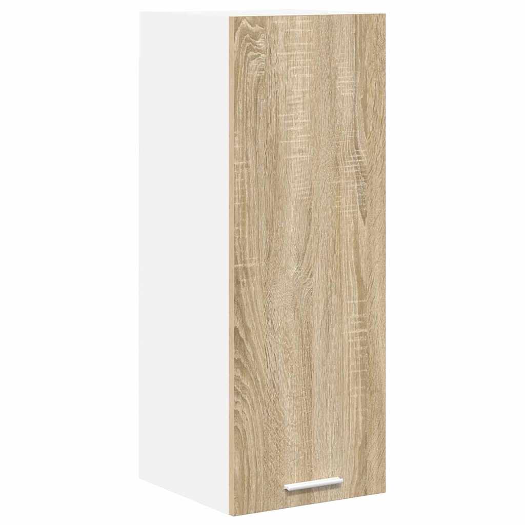 Wall Cabinet Sonoma Oak and White 30 x 31 x 80 cm