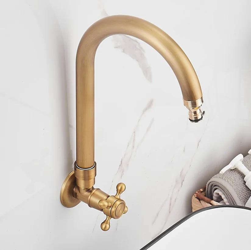 Настенный кран для уличного двора, антифриз, одна холодная вода, раковина, каменная раковина, медная вилла, уличный антифризный кран