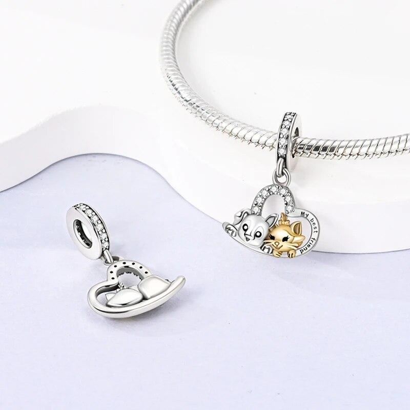 925 Sterling Silver Charms Beads Love Heart Aircraft Luggage Travel Dangle Fit Original New Bracelet Necklace Diy Jewelry