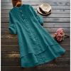 Women's Spring Solid Cotton Linen Shirt Dress Ladies Loose Dress Long Tops Blouse Plus Size Clothes Clothing 2024