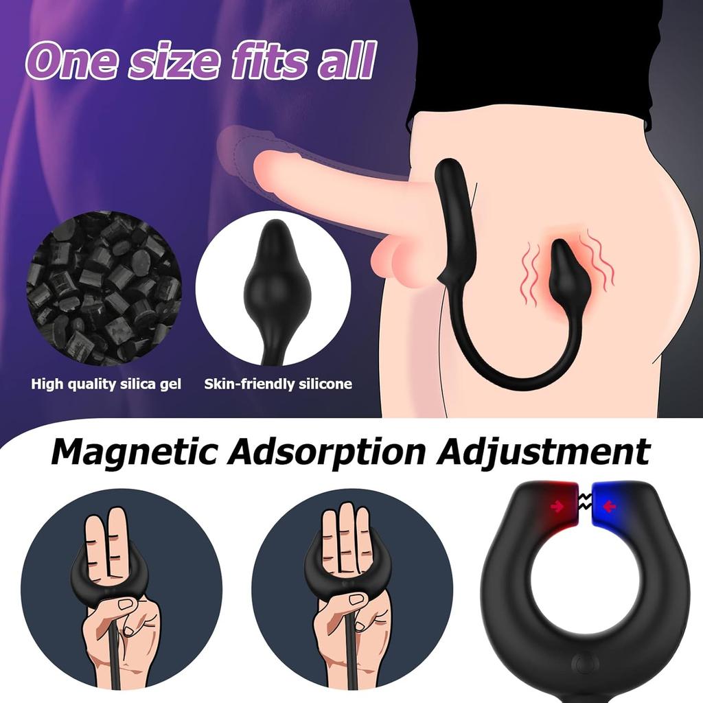 4 In 1 Sexy Toys Prostate Vibrator Cockring for Couple Game Penis Cock Ring Vibrator Premium & Balls Sex Toys for Men Vibrator