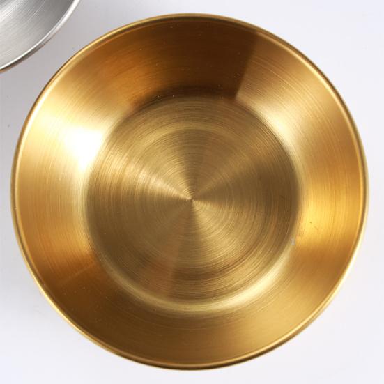 Seasoning Dish Round Rust-proof Stainless Steel Household Small Metal Sauce Plate Home