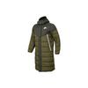 Logo Print Stand Collar Long Down Jacket Men Outerwear Green AA8854-355