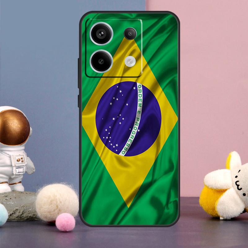 Brazil Flag Case For Xiaomi Redmi Note 15 Pro Plus 10 11 12 13 14 Pro Redmi 15 15C 14C 10C 12C 13C Cover