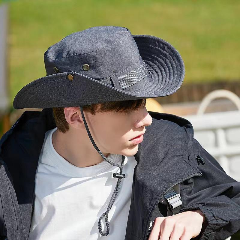 New Summer Bucket Hat Outdoor Fishing Sun Hat Hiking Sunscreen Cap Foldable Wide Brim UPF 50+