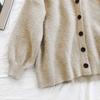 Autumn Women's Fashion Lantern Sleeve Imitation Mink Velvet Loose Sweater Casual Knitted Cardigan Jacket
