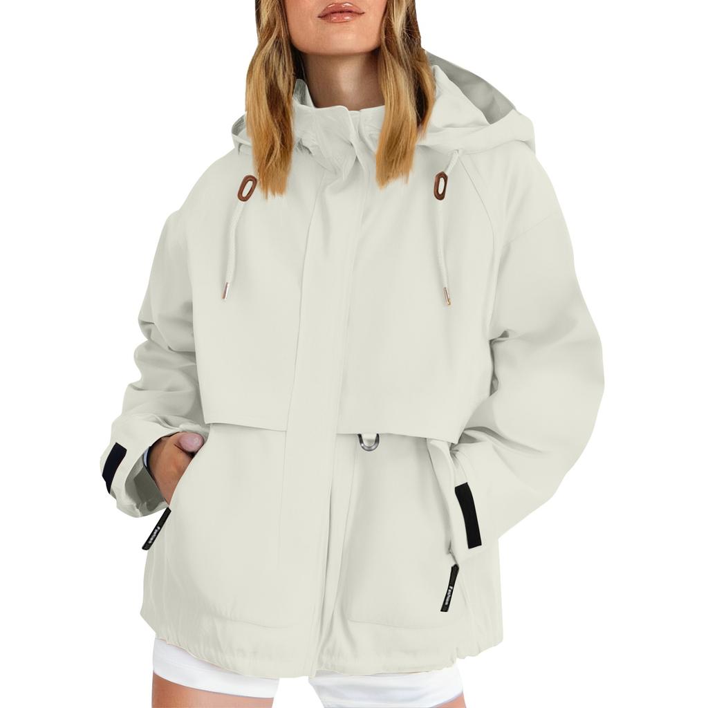 Женский однотонный костюм для улицы с капюшоном и длинными рукавами, ветрозащитная и водонепроницаемая тонкая куртка Ehplore