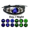 12 Constellation Luminous Weave Leather Bracelet Charm Bracelet Men Women Fashion Multilayer Zodiac Signs Bracelet Birthday Gifts