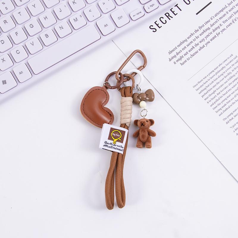 Plush Bear ,PU Leather Pendant Ornament,Backpack ,Men's And Women's Mobile Phone Car Bag Charm