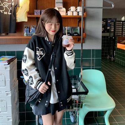 Ретро бейсбольная форма для женщин на весну и осень, новый стиль, для учениц средней и старшей школы, осенняя корейская свободная куртка для женщин