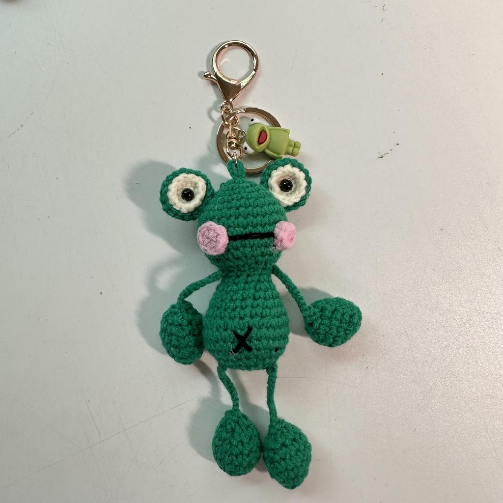 Ручная вязка из шерсти Подвеска Лягушка Мультяшные Брелоки Крючком Ключи Сумка Подвеска Ручная Вязка Кукла Милый Мультяшный Автомобиль Сумка Декор