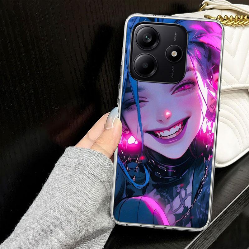 Чехол с принтом Аркейн Джинкс для телефона Xiaomi Redmi Note 14 13 12 11 Pro Plus Чехол 14S 12S 11S 11E 11T 10S 10 9S 9 Силиконовый Funda