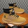 Chunky Men Ankle Boots Lace Up Thick Sole Autumn Winter Trend Anti Slip Comfort High Top Retro Desert Boots Casual Work Shoes