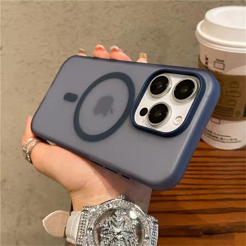 Матовый прозрачный чехол Candy Magnetic Wireless Charge для iPhone 16 15 Pro Max 14 Plus 13 12 для Magsafe Shockproof Hard Cover
