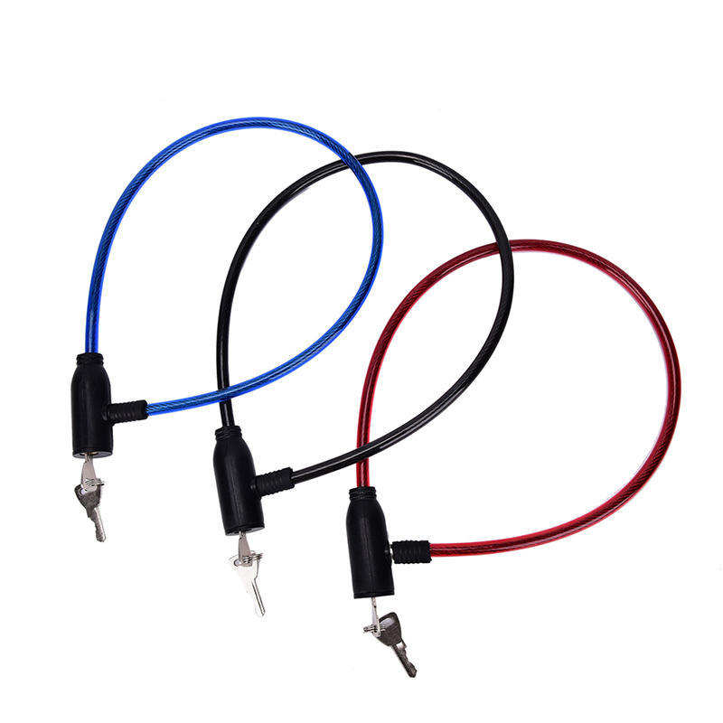 1 шт. Велосипедный трос 8X640 мм противоугонный замок безопасности для велосипеда, самоката с 2 ключами