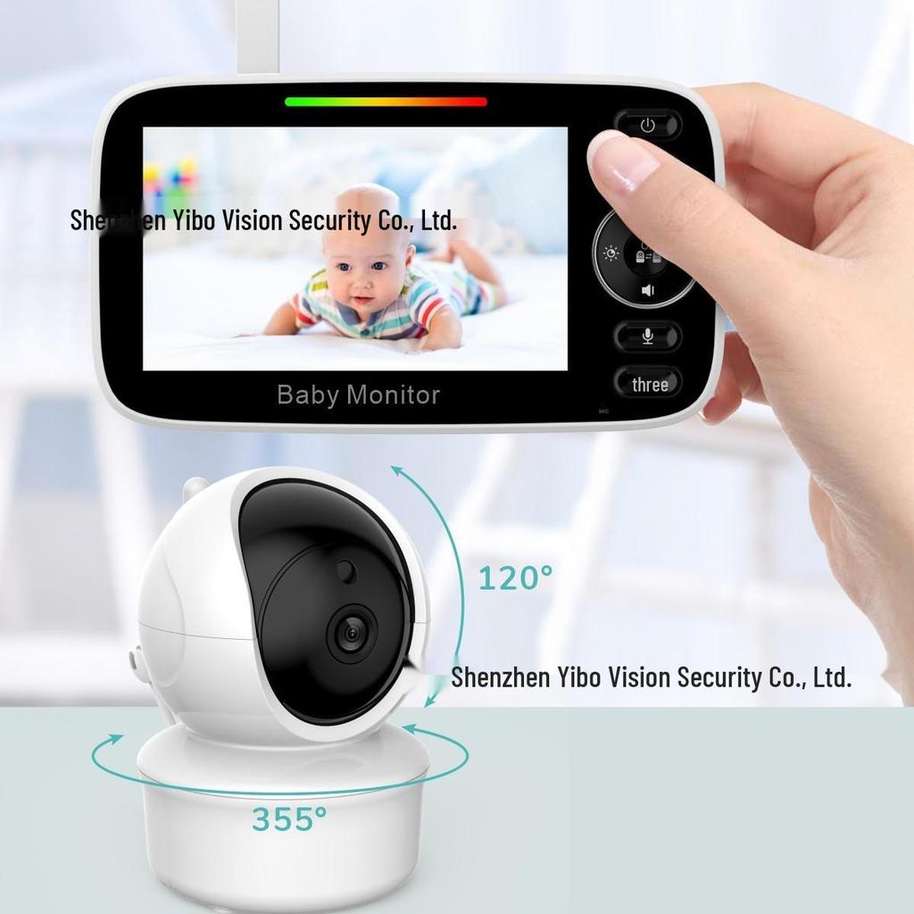 4.3" Wireless Baby/Elderly Night Vision Monitor with Lullaby, Intercom, and Temperature Detection