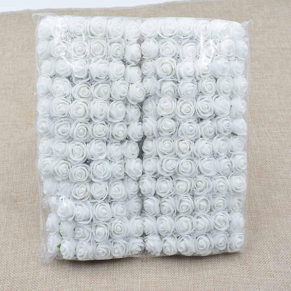 72 шт./лот ПЭ розы цветы кружево пена цветок букет сплошной цвет Diy венок ремесло искусственные цветы JM08 ARI