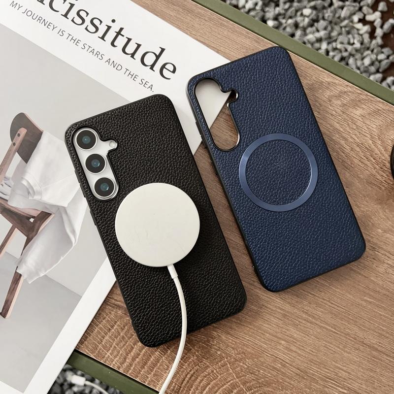 Для Magsafe Magnetic Wireless Charge Phone Case для Samsung S25 S23 Ultra Plus S24 Fe A56 A36 A26 A16 Тонкий однотонный тканевый противоударный чехол
