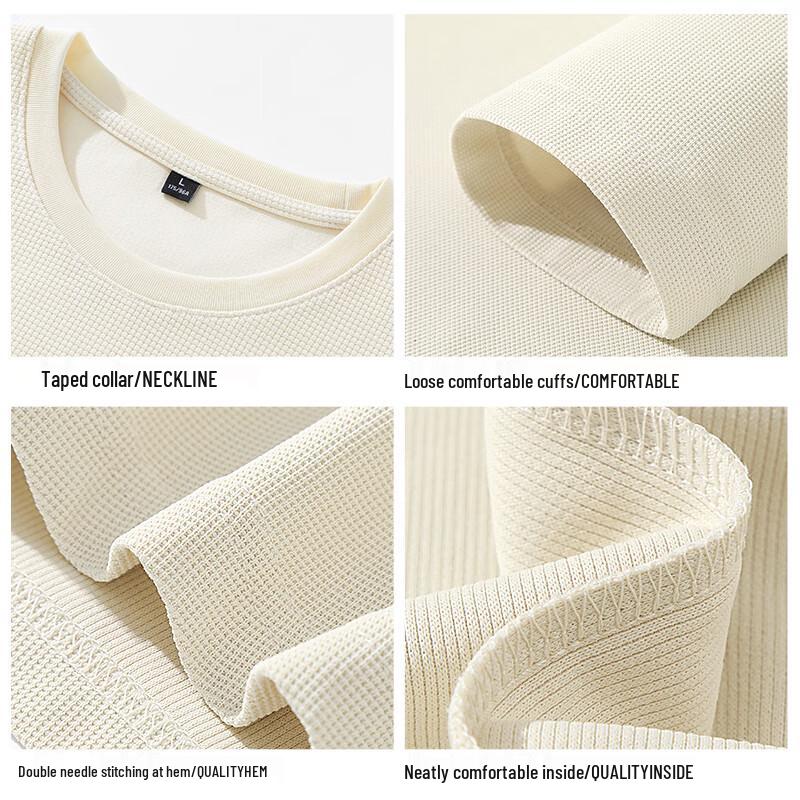 Jeanswest Men's 230G Heavyweight Waffle Texture Long-Sleeve T-Shirt