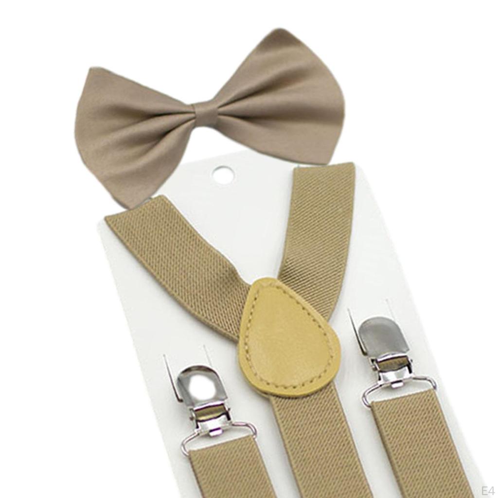 Детские подтяжки для галстука-бабочки с 3 зажимами на спине, регулируемая поддержка для джинсов для вечеринок и торжественных мероприятий