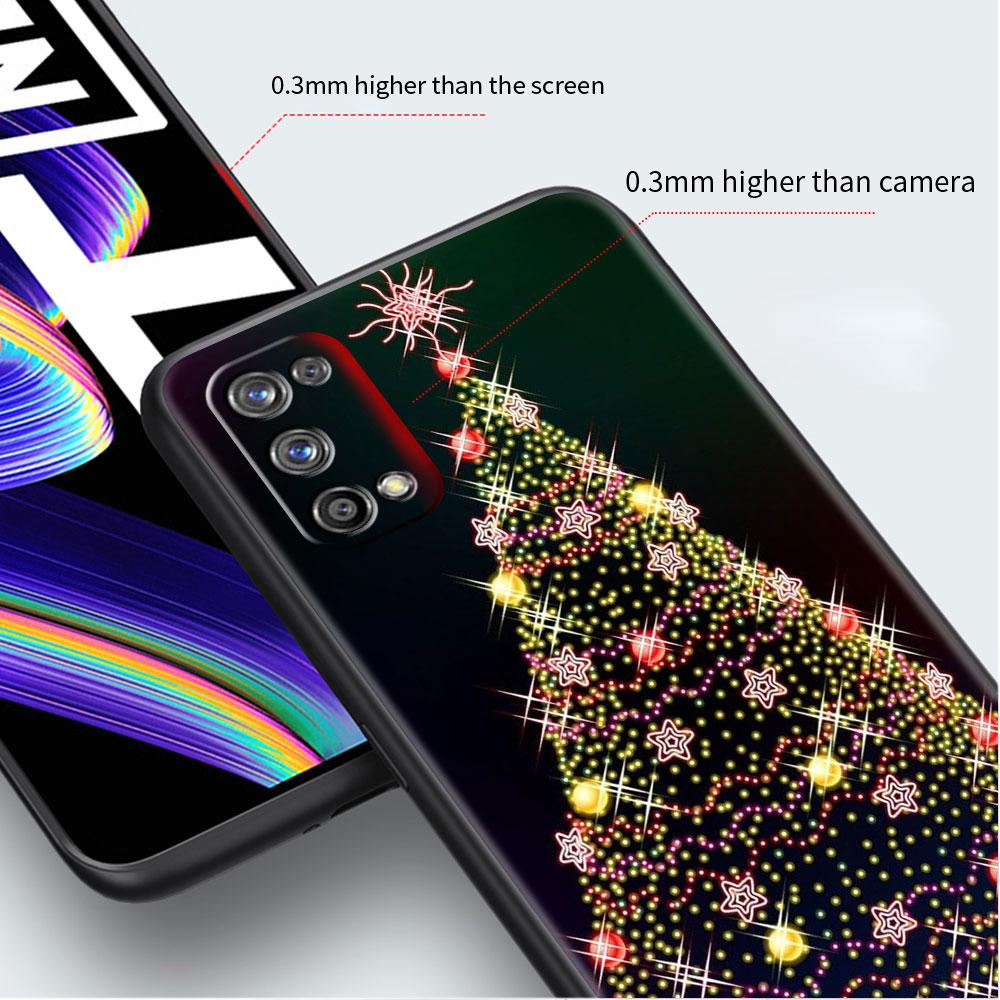 Чехлы для телефонов Realme 8 6 7 5 Pro C3 C21Y C15 C21 C35 8i XT GT Master Neo2 Neo3 Черный Fundas Крышка Рождество Милый Лось