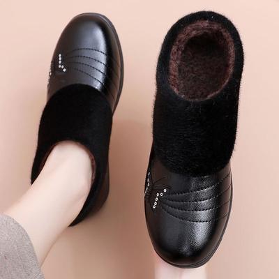 Старые пекинские хлопковые туфли женские зимние водонепроницаемые теплые для среднего и пожилого возраста кожаные туфли нескользящие для пожилых хлопковые туфли велюровые туфли