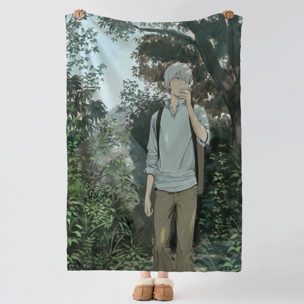 Аниме M-Mushishi-i Плед из толстого и уютного фланеля, для использования в различных ситуациях, в помещении и на улице, для ежедневного сна